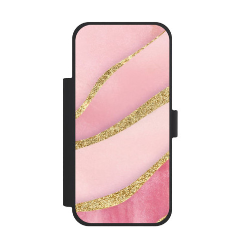 Apple iPhone 18 Pro Max NIVOflip Pink Marble Goldprint Stripes