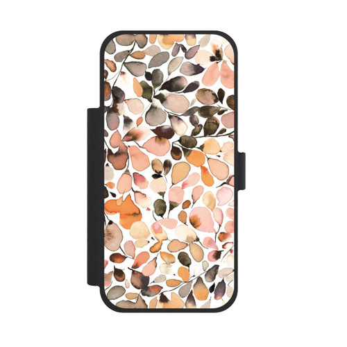 Apple iPhone 18 Pro Max NIVOflip Eucalyptus Watercolor Leaves Dark Brown Autumn