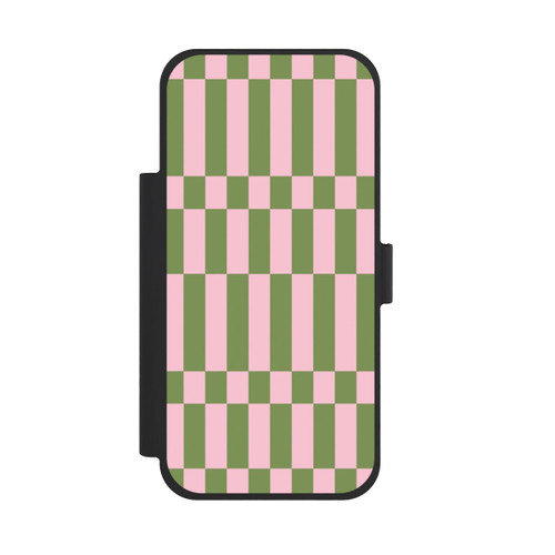 Apple iPhone 18 Pro Max NIVOflip Thème à Carreaux Sauge et Rose