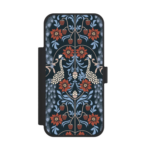 Apple iPhone 18 Pro Max NIVOflip Vintage Peacock Garden Arts and Crafts Floral Dark