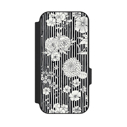 Google Pixel 11 NIVOflip Fleurs et rayures noir et blanc