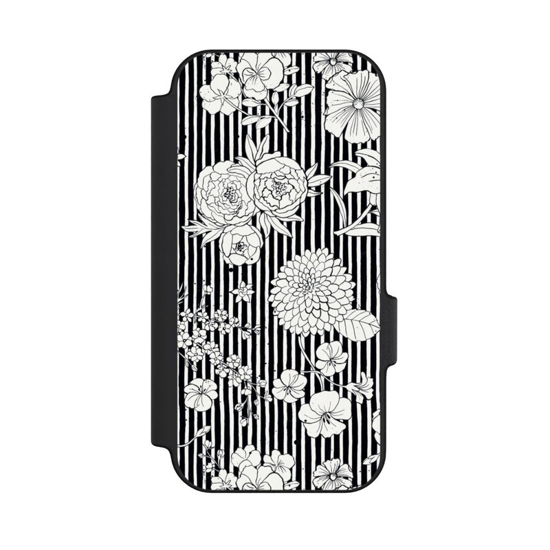 Pixel 11 NIVOflip Fleurs et rayures noir et blanc