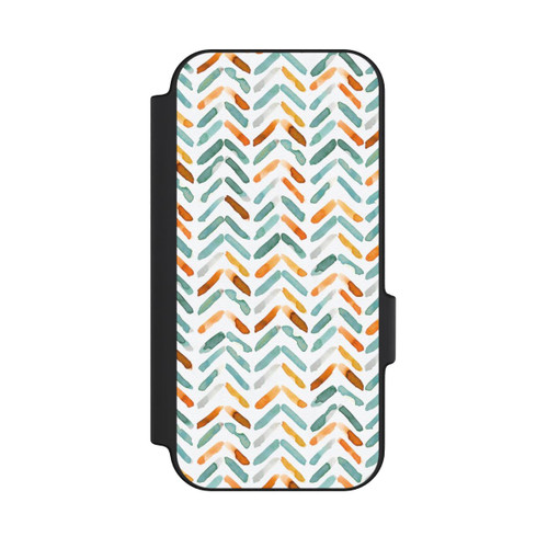 Google Pixel 11 NIVOflip Elegantes Herbstchevron Blau Orange