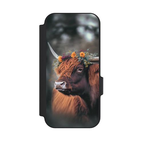Google Pixel 11 NIVOflip Vache des Highlands avec des fleurs avec IA