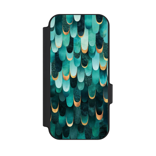 Google Pixel 11 Pro NIVOflip Imprimé or turquoise à plumes