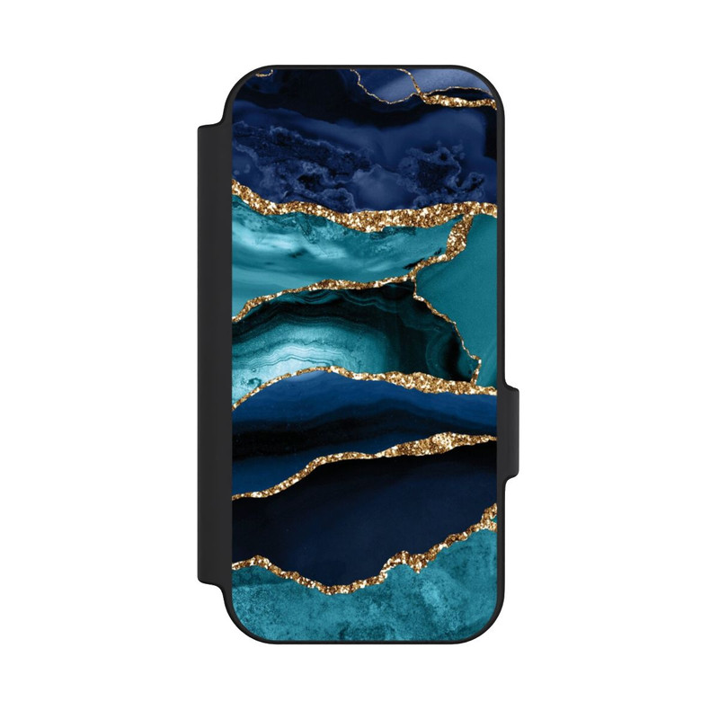 Pixel 11 Pro NIVOflip Dark and Light Blue Marble Gold Glitter Look