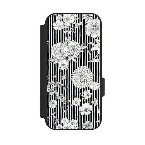 Google Pixel 11 Pro NIVOflip Fleurs et rayures noir et blanc