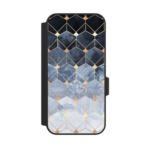Google Pixel 11 Pro XL NIVOflip Blaue Sechsecke und Diamanten Golddruck