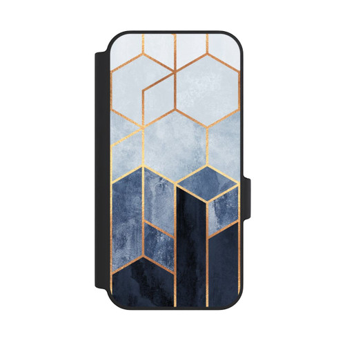 Google Pixel 11 Pro XL NIVOflip Blauer Farbverlauf Sechsecke Golddruck