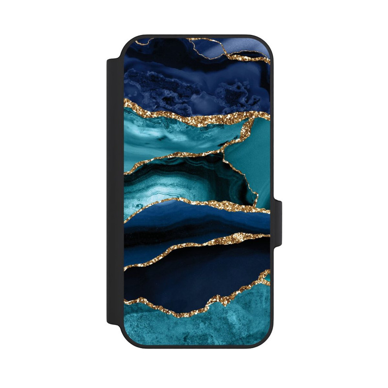 Pixel 11 Pro XL NIVOflip Dark and Light Blue Marble Gold Glitter Look
