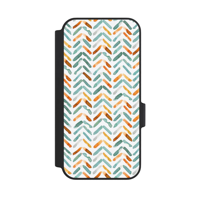 Pixel 11 Pro XL NIVOflip Élégant Automne Chevron Bleu Orange
