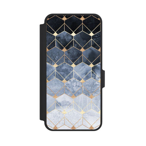 Samsung Galaxy A37 5G NIVOflip Impression Or Hexagones Bleus Et Diamants