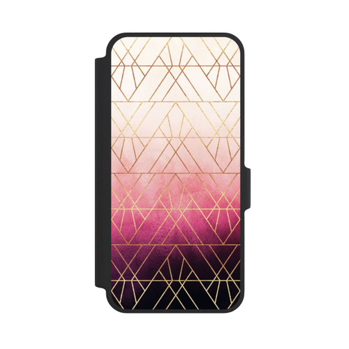 Samsung Galaxy A37 5G NIVOflip Pink Ombre Triangles Gold Print