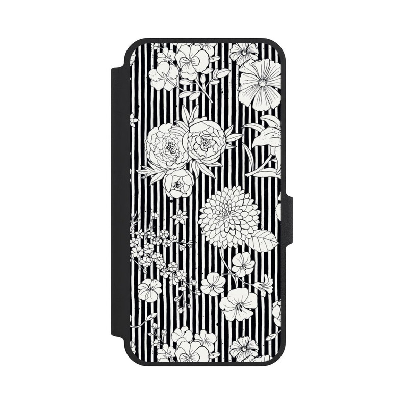 Galaxy A37 5G NIVOflip Fleurs et rayures noir et blanc
