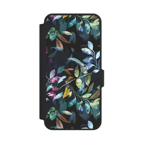 Samsung Galaxy A37 5G NIVOflip Mystische Aquarellblätter schwarz