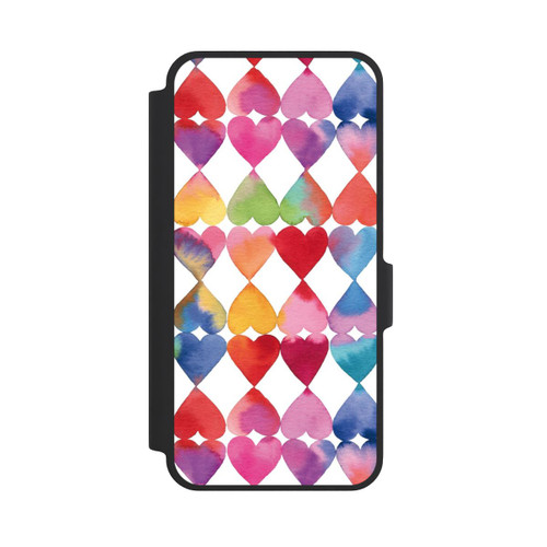 Samsung Galaxy A37 5G NIVOflip Colorful Watercolor Hearts Pattern