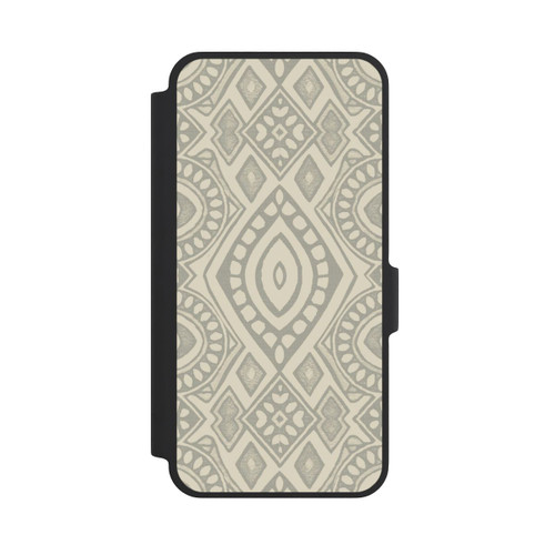 Samsung Galaxy A37 5G NIVOflip Boho Geometric Mosaic Pattern Neutral Grey and Beige