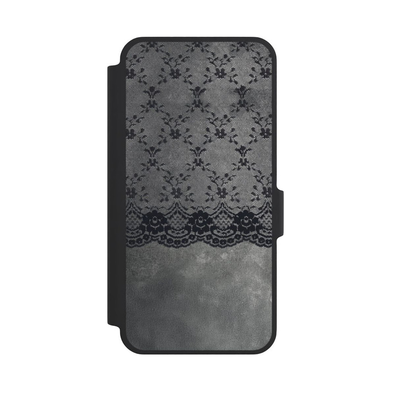Galaxy A37 5G NIVOflip Motif de Dentelle Noire sur fond gris