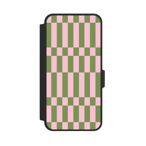 Samsung Galaxy A37 5G NIVOflip Karomuster in Salbei und Rosa