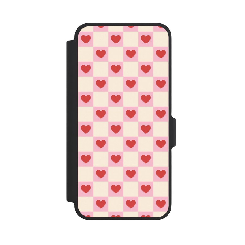 Galaxy A37 5G NIVOflip Rosa Kariertes Herzmuster Valentinstag