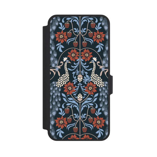 Samsung Galaxy A37 5G NIVOflip Vintage Peacock Garden Arts and Crafts Floral Dark