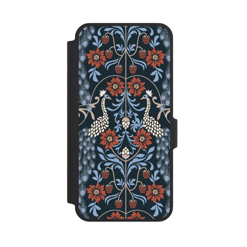 Galaxy A37 5G NIVOflip Vintage Peacock Garden Arts and Crafts Floral Dark