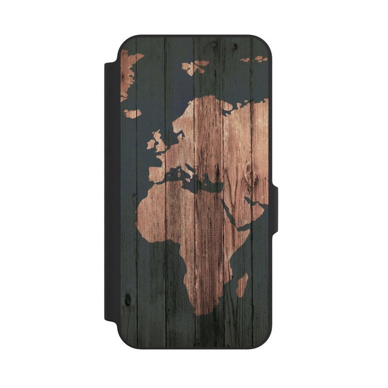 Galaxy A27 5G NIVOflip Carte du Monde Effet bois