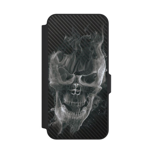 Samsung Galaxy A27 5G NIVOflip rauchender Totenkopf Carbon
