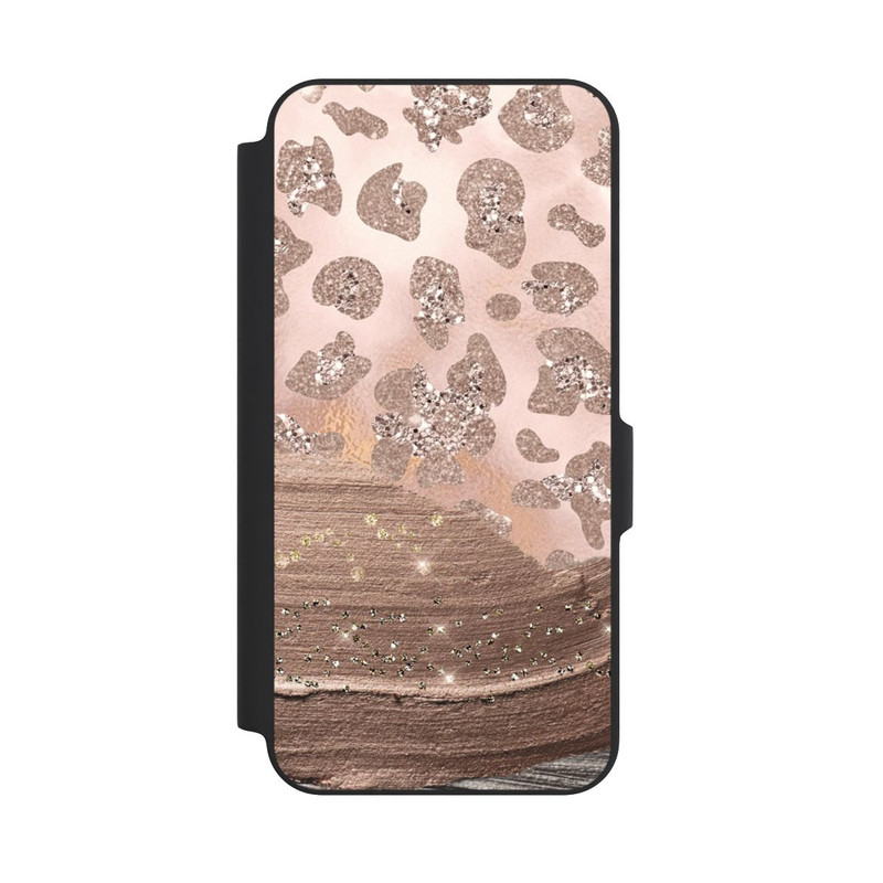 Galaxy A27 5G NIVOflip Silberner Leoparden Glitzerlook