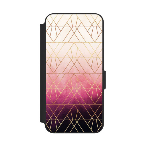 Samsung Galaxy A27 5G NIVOflip Pink Ombre Dreiecke Golddruck