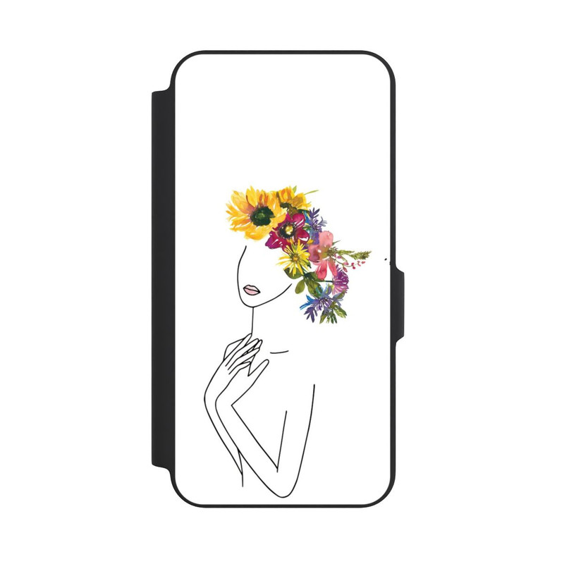 Galaxy A27 5G NIVOflip Line Art Frau mit Blumenkrone