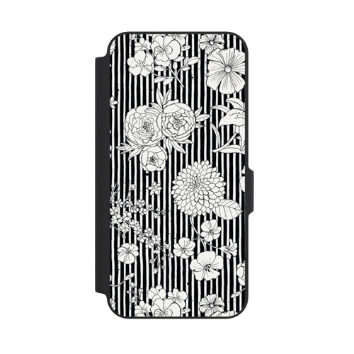 Samsung Galaxy A27 5G NIVOflip Fleurs et rayures noir et blanc
