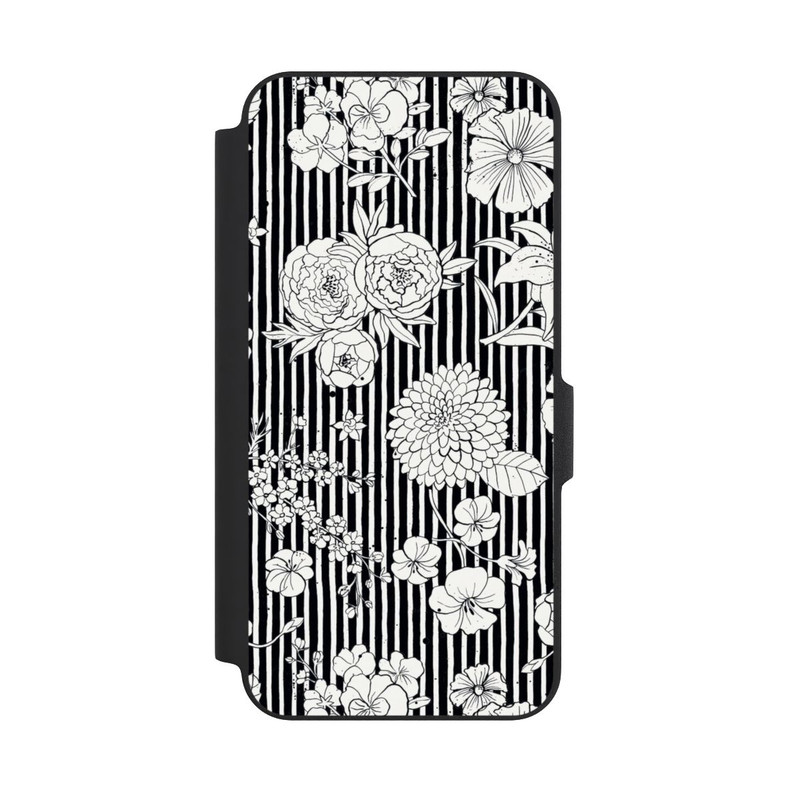 Galaxy A27 5G NIVOflip Fleurs et rayures noir et blanc