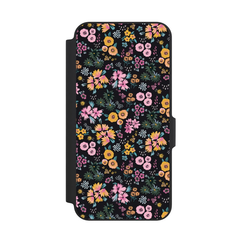 Galaxy A27 5G NIVOflip Kleine bunte Blumen Schwarz 2