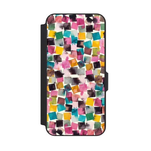 Samsung Galaxy A27 5G NIVOflip Plaids Géométriques Aquarelle Rose