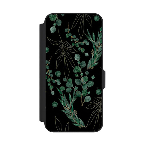 Samsung Galaxy A27 5G NIVOflip Feuilles d'Eucalyptus Fond Noir