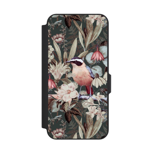 Samsung Galaxy A27 5G NIVOflip Orangefarbener Vogel im Vintage Blumenmuster