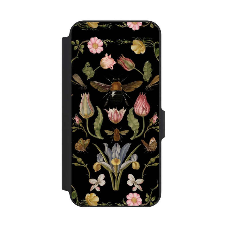 Galaxy A27 5G NIVOflip Fleurs Sauvages et Abeilles Fond Noir