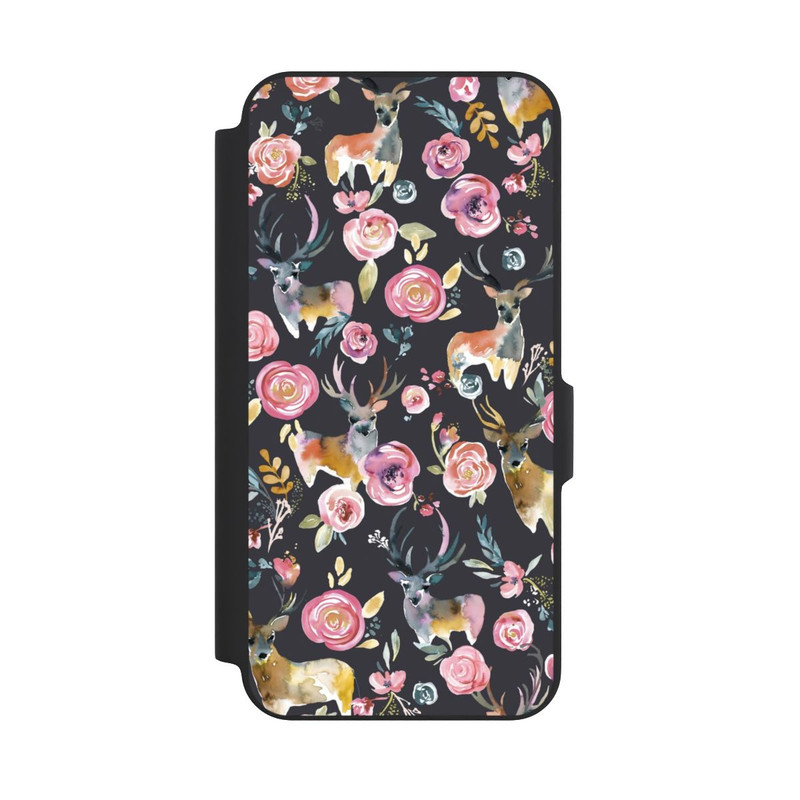 Galaxy A27 5G NIVOflip Cerfs et fleurs Anthracite