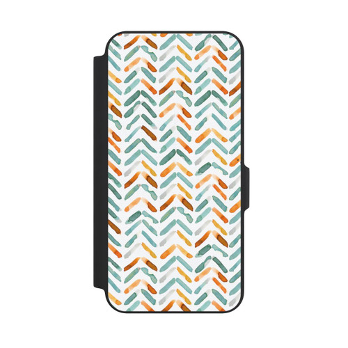 Samsung Galaxy A27 5G NIVOflip Élégant Automne Chevron Bleu Orange