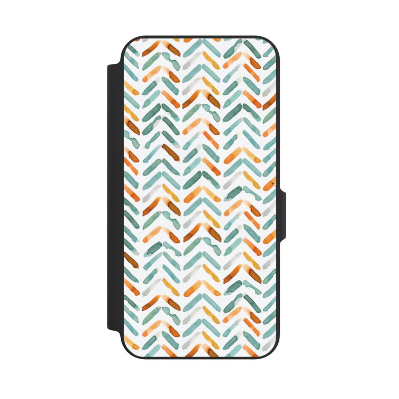 Galaxy A27 5G NIVOflip Élégant Automne Chevron Bleu Orange