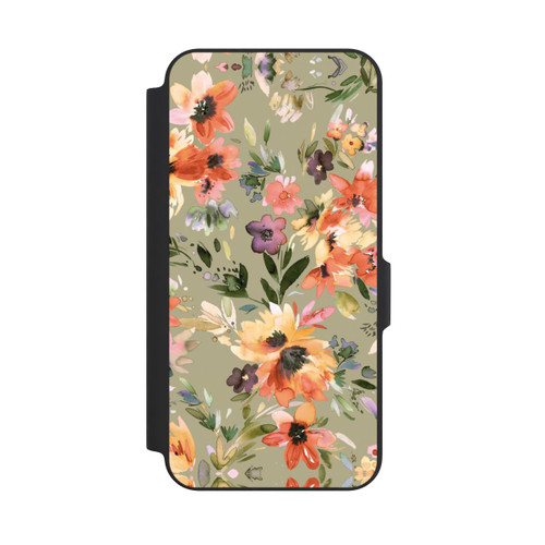 Samsung Galaxy A27 5G NIVOflip Fleurs tropicales picturales vert sauge