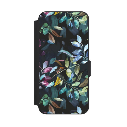 Samsung Galaxy A27 5G NIVOflip Aquarelle Feuilles Mystiques Noir