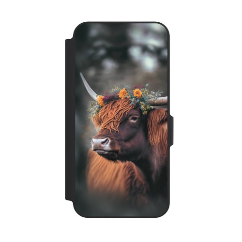 Samsung Galaxy A27 5G NIVOflip Vache des Highlands avec des fleurs avec IA