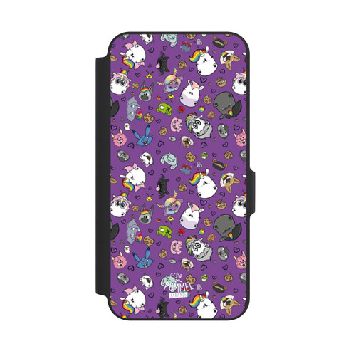 Samsung Galaxy A27 5G NIVOflip Muster Lila Hintergrund Pummeleinhorn