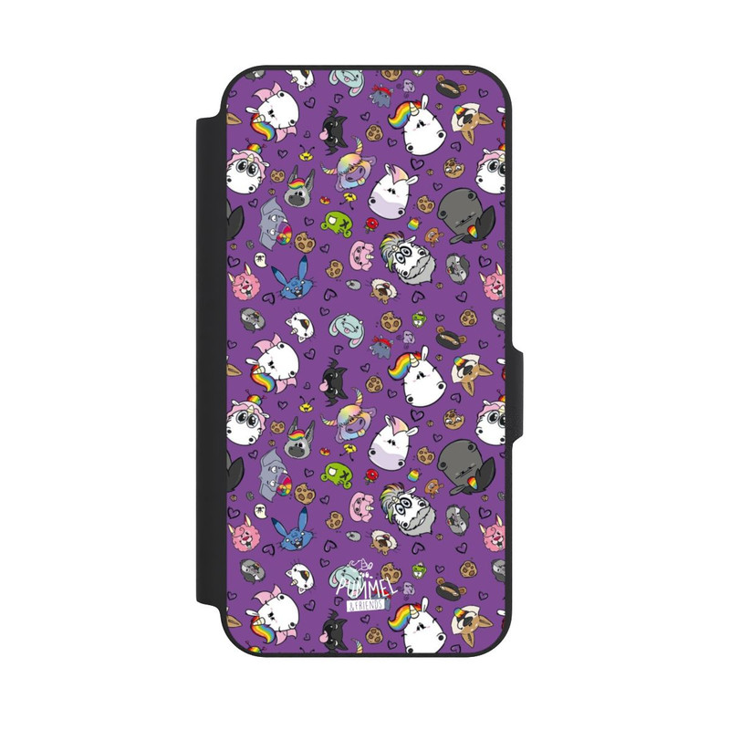 Galaxy A27 5G NIVOflip Muster Lila Hintergrund Pummeleinhorn