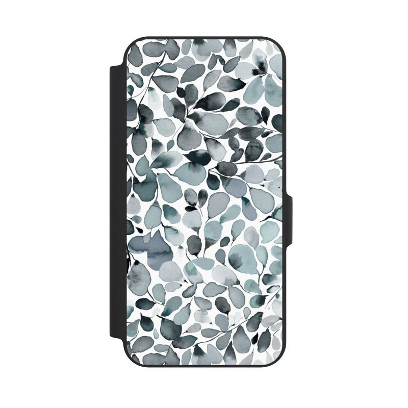 Galaxy A27 5G NIVOflip Eukalyptus Aquarell Blätter Grau