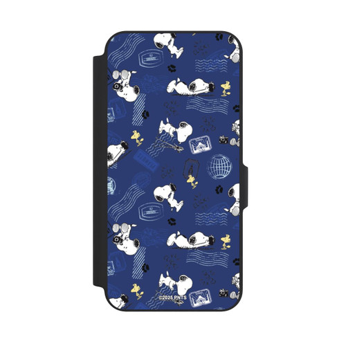 Samsung Galaxy A27 5G NIVOflip Peanuts Travel Stamps Pattern Blue