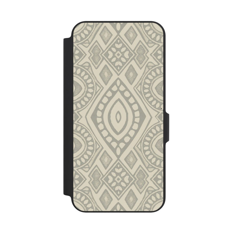 Galaxy A27 5G NIVOflip Boho Geometric Mosaic Pattern Neutral Grey and Beige