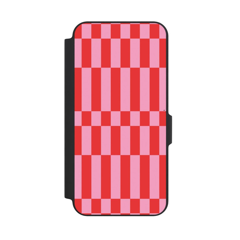 Galaxy A27 5G NIVOflip Checked Abstract Bold Coral Red and Pink Color Block